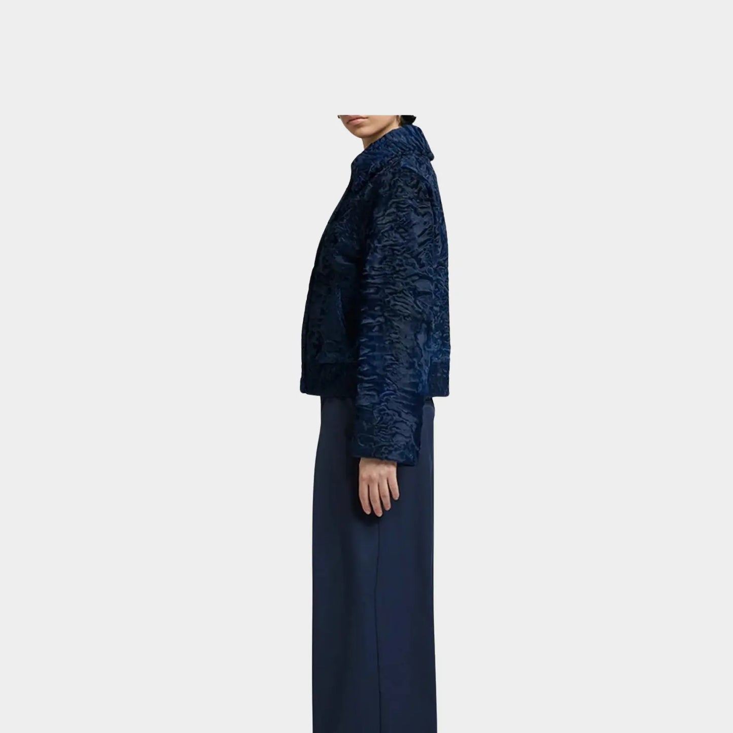Persian Lamb Fur Short Jacket Women – Blue - TheBuyerInn
