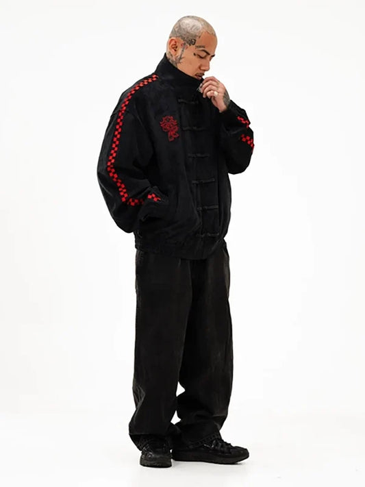 2026 Neptun x Sonic Black Suede Jacket for Men Women