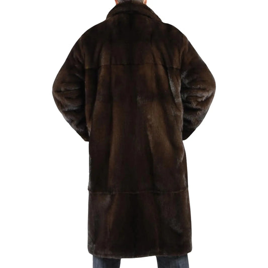 Brown fur coat on a white background