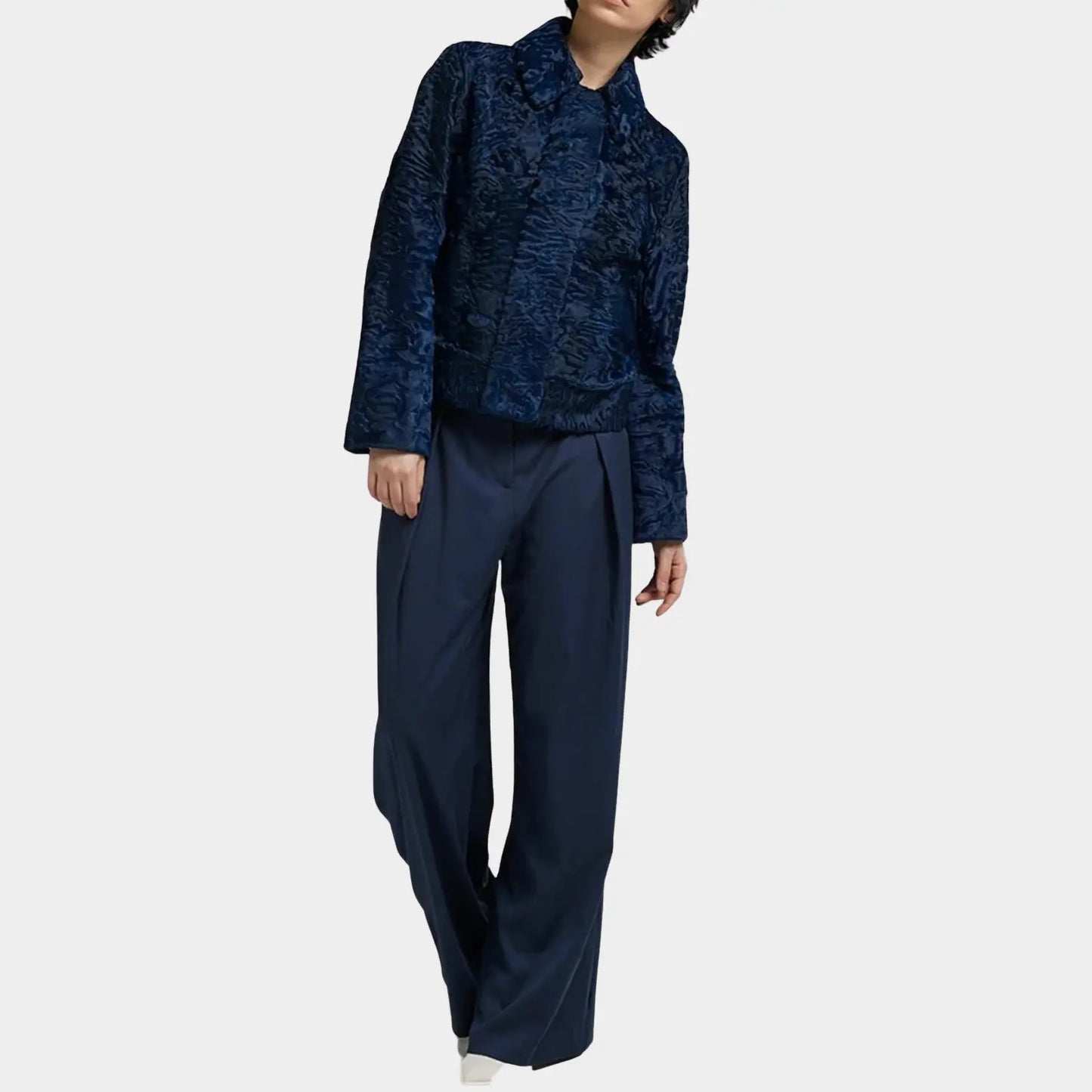 Persian Lamb Fur Short Jacket Women – Blue - TheBuyerInn