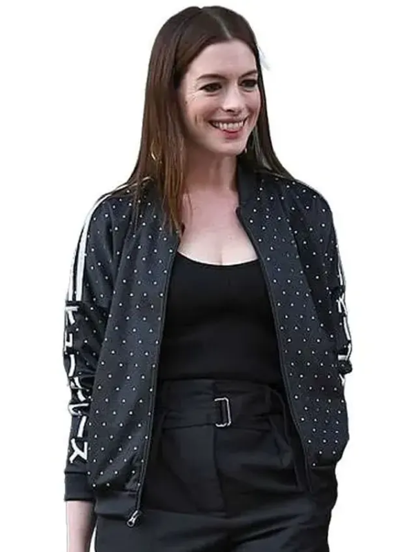 Anne Hathaway Polka Dot Black Jacket