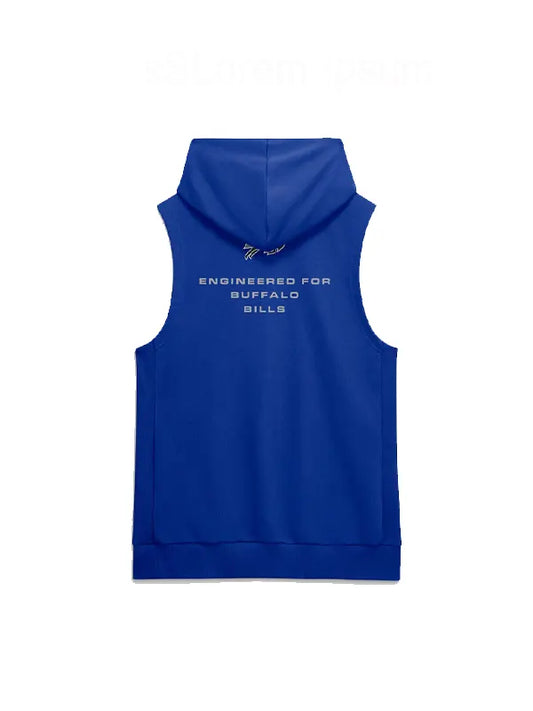 Buffalo Bills NFL Sideline Sleeveless Training Dri Fit Royal Blue Hoodie