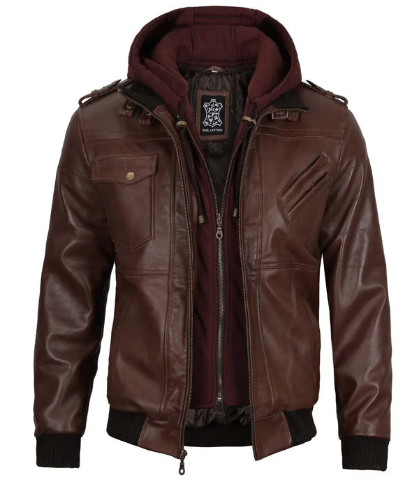 Edinburgh Men's Dark Brown Cafe Racer Jacket