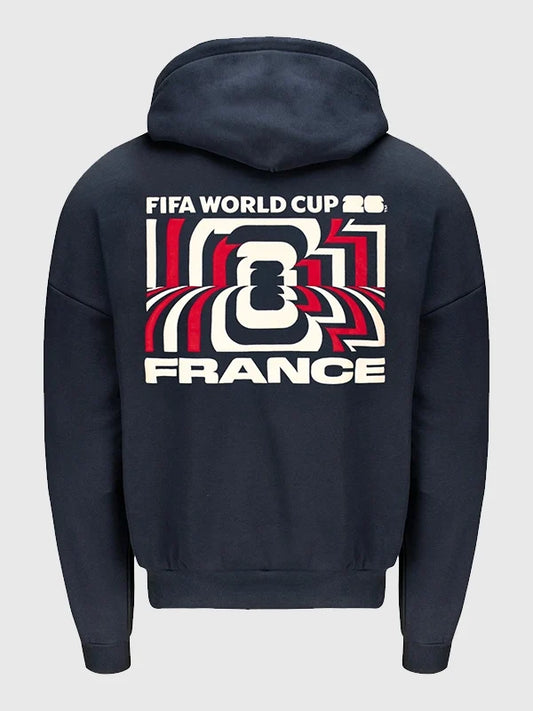 France 2026 FIFA World Cup Navy Blue Puff Hoodie