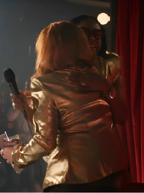 It Was an Accident 2026 Lisa Ann Walter Metallic Gold Blazer