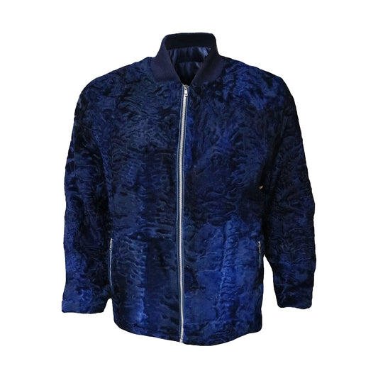 Blue patterned jacket on a white background