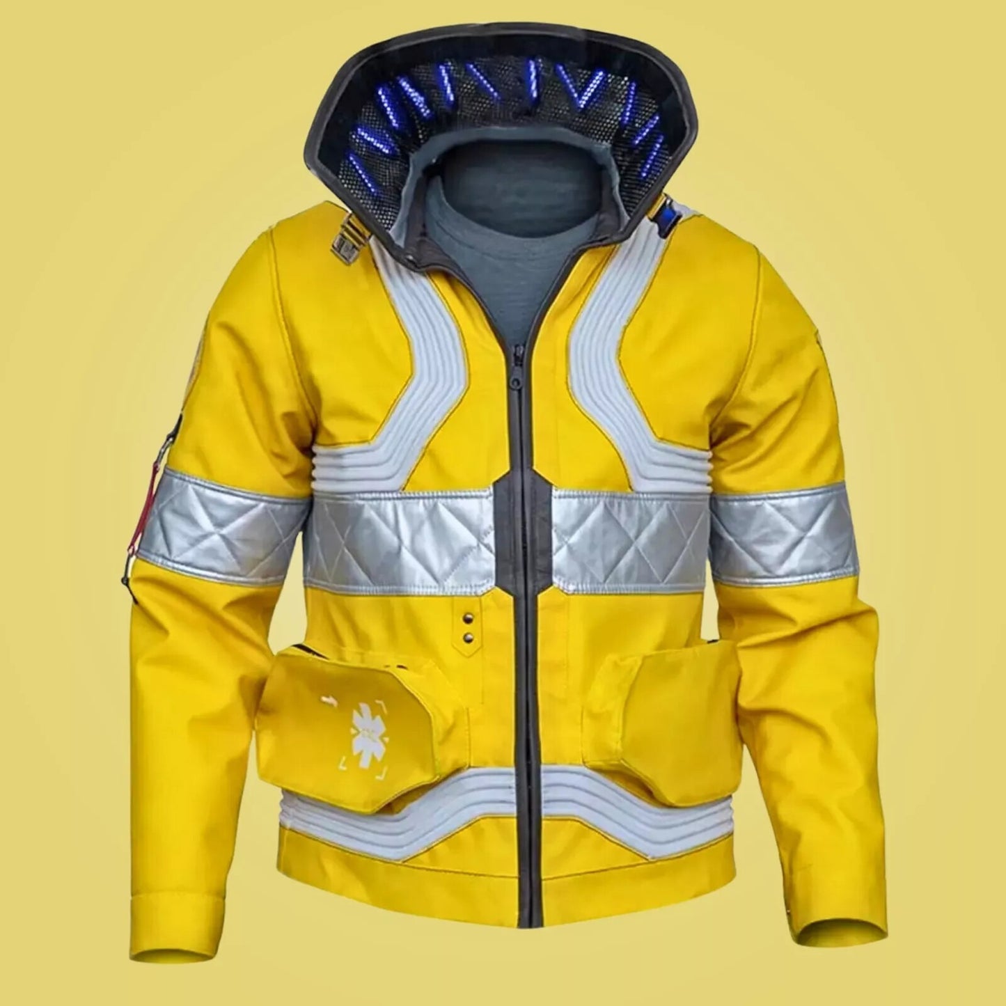 Cyberpunk 2077 David Martinez V's Yellow Edgerunners Emergency Cosplay Faux Leather Jacket