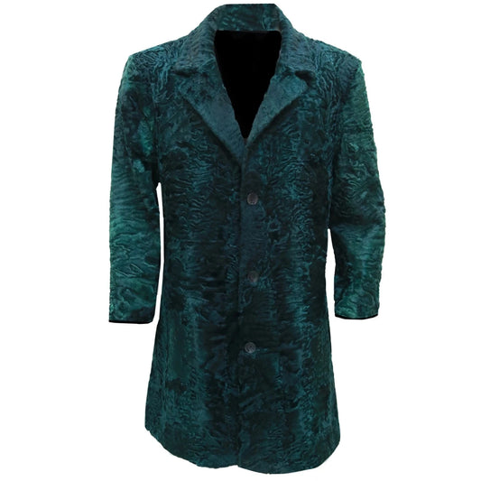 Green textured coat on a white background