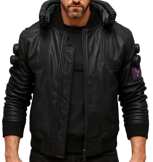 V's Samurai jacket Cyberpunk 2077 Men's Bomber Real Leather