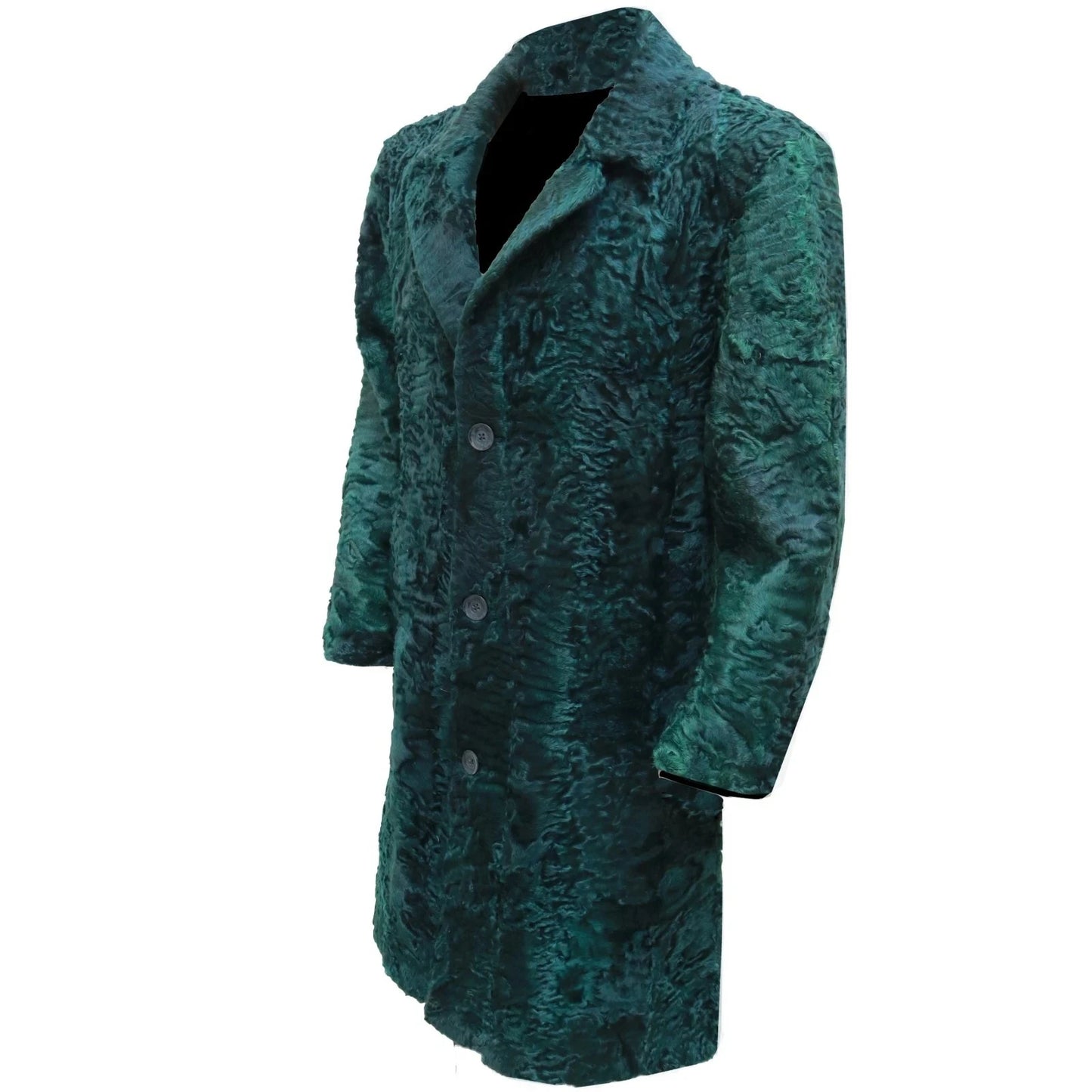Green textured coat on a white background