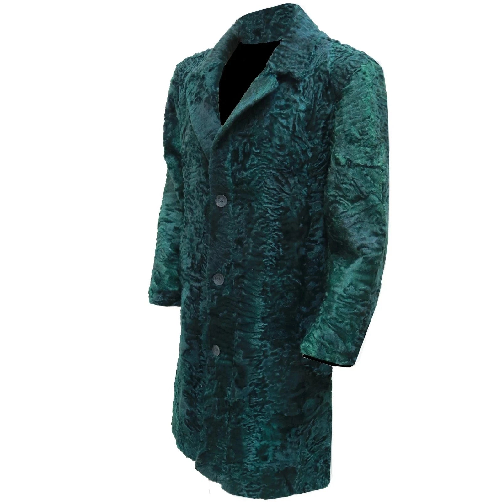 Green textured coat on a white background