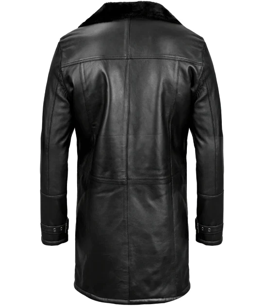 Andrew Stylish Black Men's Shearling Leather Coat