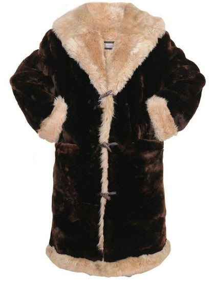 VIN DIESEL Real Sheared Beaver Fur Coat Alpaca sheep natural Fur Shawl Collar xxx movie complete sheep fur lining