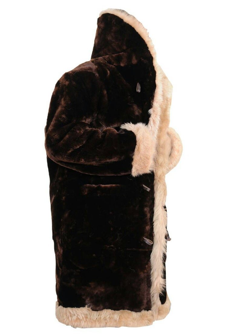 VIN DIESEL Real Sheared Beaver Fur Coat Alpaca sheep natural Fur Shawl Collar xxx movie complete sheep fur lining