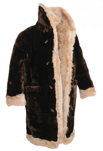 VIN DIESEL Real Sheared Beaver Fur Coat Alpaca sheep natural Fur Shawl Collar xxx movie complete sheep fur lining