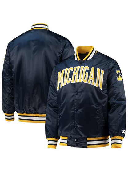 1980s Michigan Wolverines Starter Satin Varsity Jacket