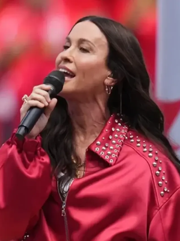 2026 FIFA World Cup Opening Ceremony Alanis Morissette Red Satin Jacket