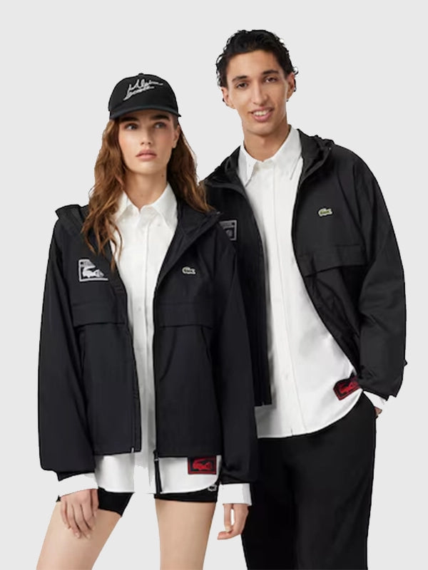 2026 Lacoste x Alpine Black Zip Up Hooded Jacket