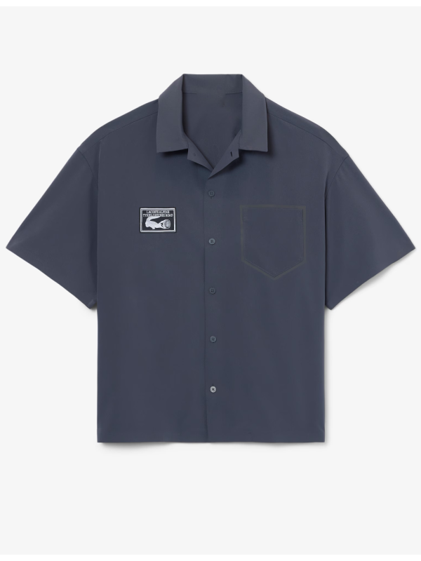 2026 Lacoste x Alpine Poplin Button Up Shirt Dark Grey