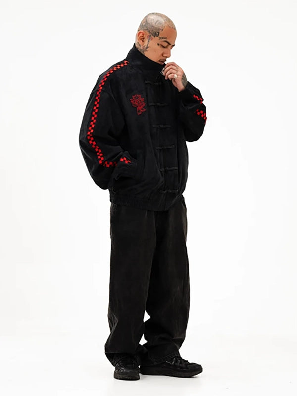 2026 Neptun x Sonic Black Suede Jacket for Men Women