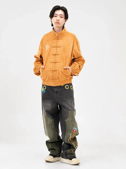2026 Neptun x Sonic Orange Suede Jacket for Men Women