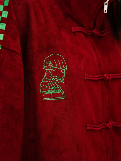 2026 Neptun x Sonic Red Leather Jacket for Men Women