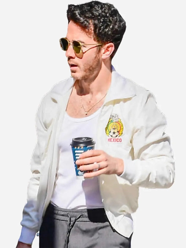 2026 Tecate Emblema Festival Kevin Jonas Mexico White Bomber Jacket
