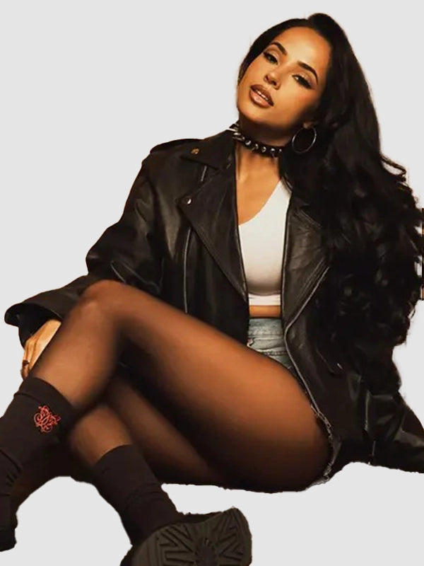 2026 UGG x Willy Chavarria Becky G Black Womens Biker Leather Jacket