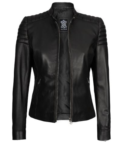 Carrie Black Leather Jacket for Women