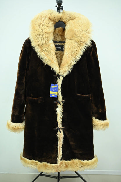VIN DIESEL Real Sheared Beaver Fur Coat Alpaca sheep natural Fur Shawl Collar xxx movie complete sheep fur lining
