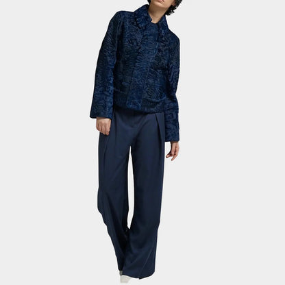 Persian Lamb Fur Short Jacket Women – Blue - TheBuyerInn