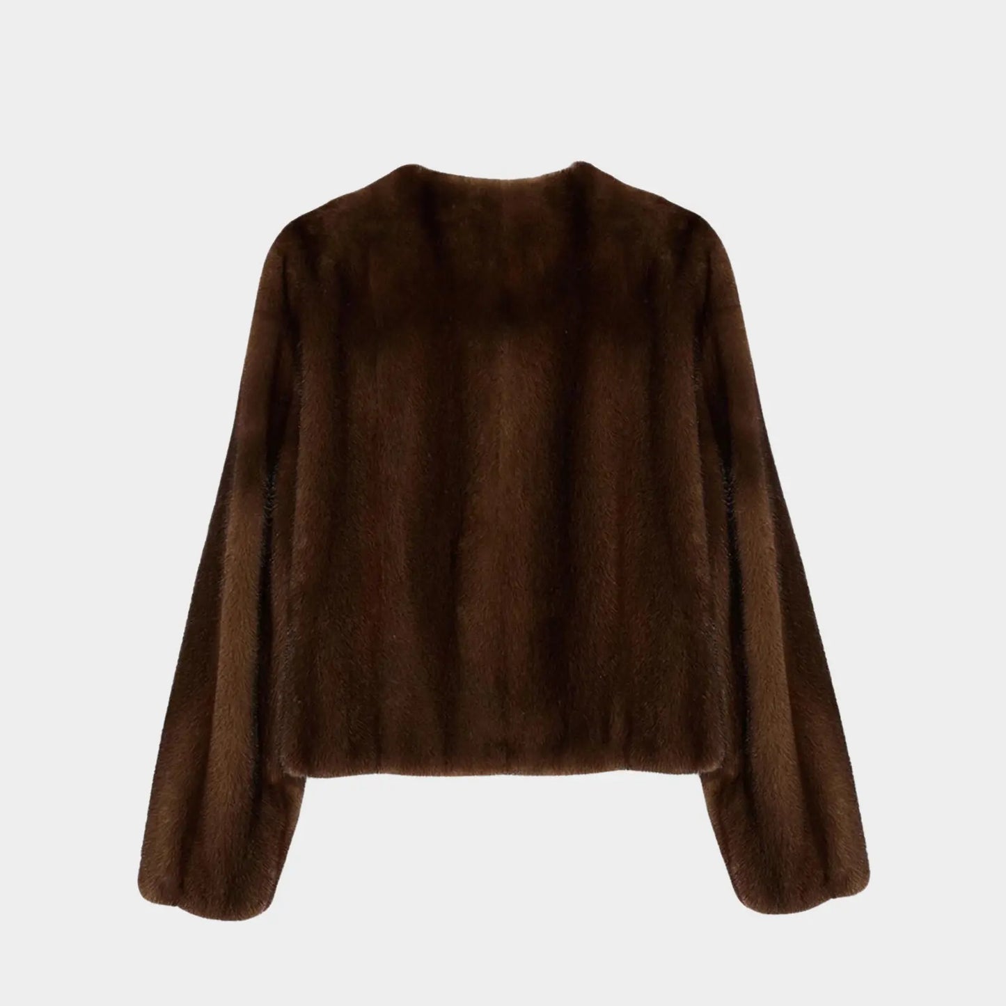 Brown fur jacket on a white background