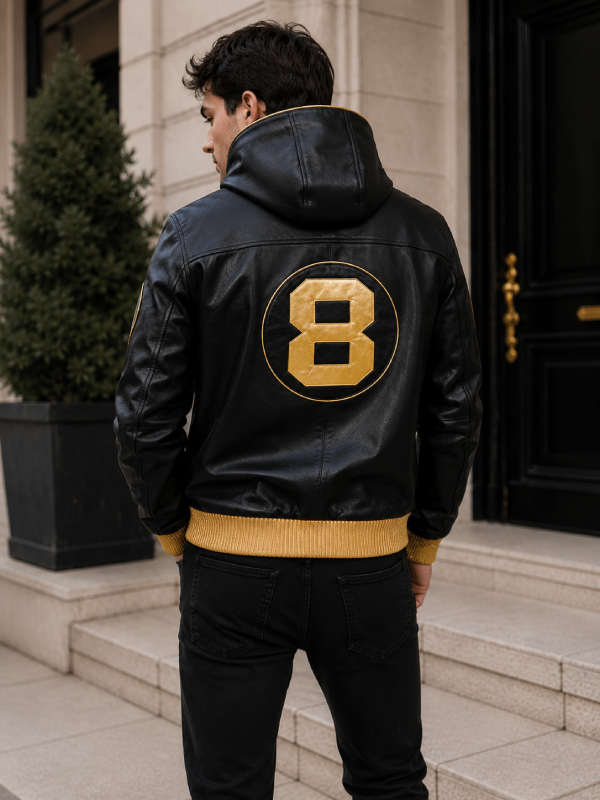 8 Ball Café Racer Leather Jacket Premium Quality Outerwear