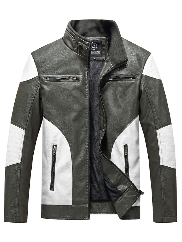 ANSZKTN Trend Plus Lightweight Leather Moto Jacket