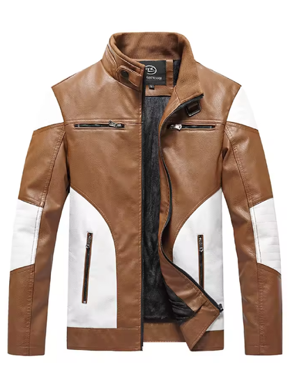 ANSZKTN Trend Plus Men’s Faux Leather Biker Jacket