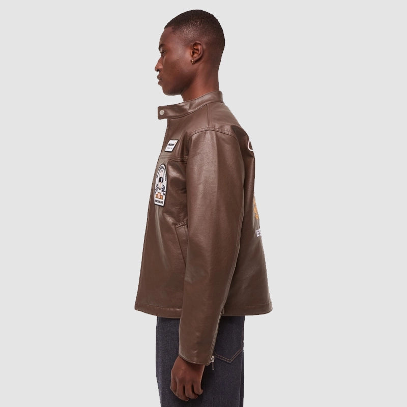 Abercrombie McLaren Leather Jacket Brown