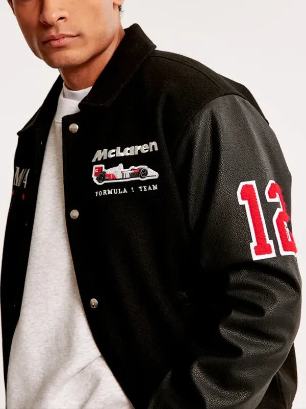 Abercrombie McLaren Varsity Wool Bomber Jacket