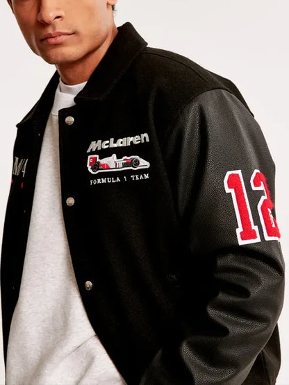Abercrombie McLaren Varsity Wool Bomber Jacket
