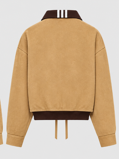 Adidas Originals 3S Deluxe W Suede 2026 Leather Zip Up Jacket