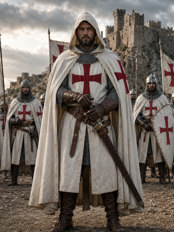 Adult Knight Templar Costume Set with Cape, Armor & Sword Accessories