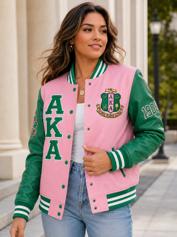 Alpha Kappa Pink Varsity Jacket