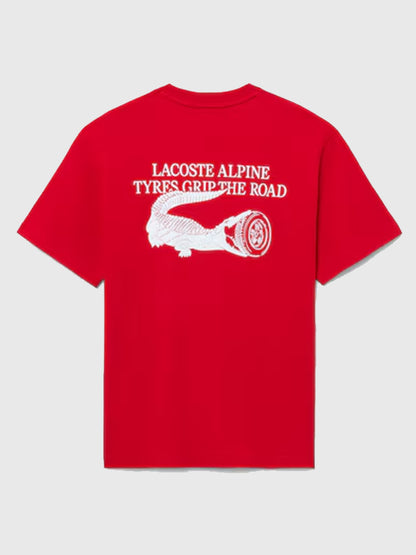 Alpine x Lacoste Womens Red Graphic T-Shirt