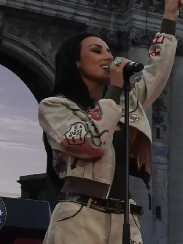 American 250th Independence Day Celebration Alexis Wilkins Khaki Western Bomber Jacket 2026