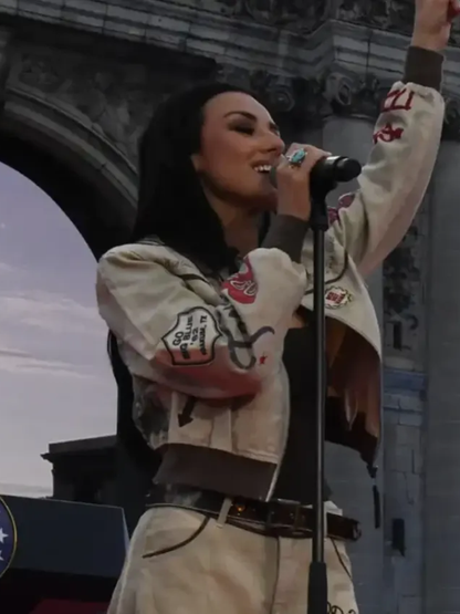 American 250th Independence Day Celebration Alexis Wilkins Khaki Western Bomber Jacket 2026