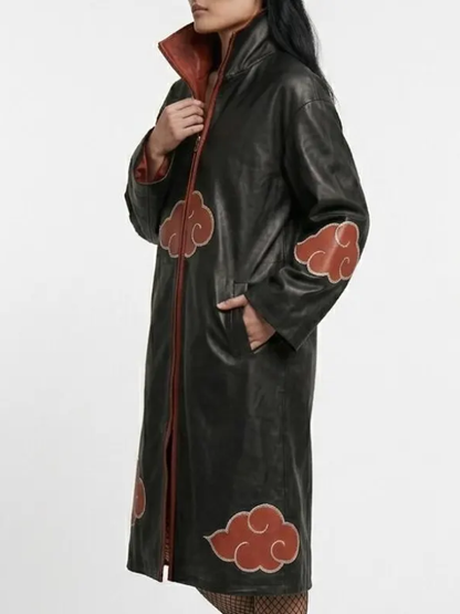 Anime Naruto Itachi ninja black leather jacket