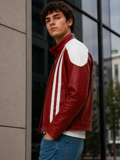 Arc Raiders Ryder Jacket Red Leather Bomber Style for Men
