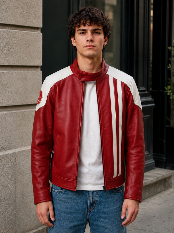 Arc Raiders Ryder Red Leather Jacket Men's Genuine Leather Gaming Jacket