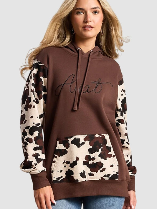 Ariat Womens Cow Print Brown Hoodie2026