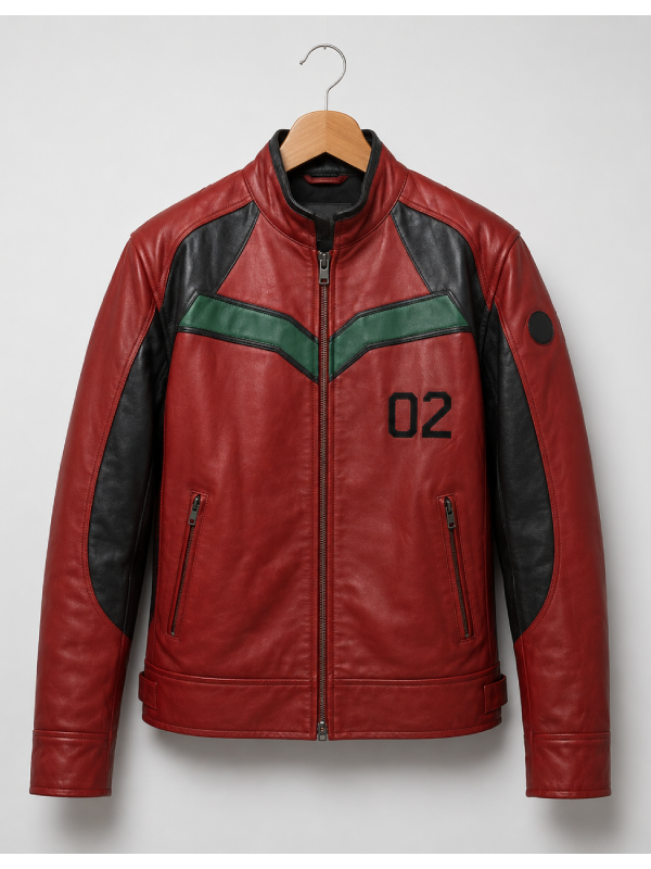 Asuka Langley Evangelion Inspired Red Leather Jacket