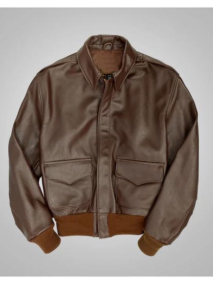 B3 RAF Aviator Sheepskin Brown Leather Jacket